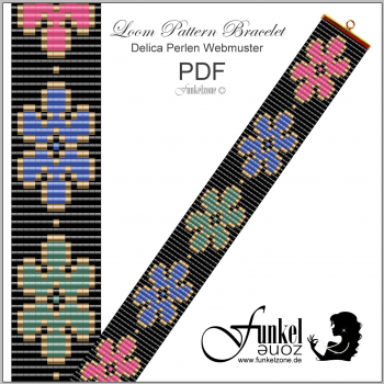 PDF | Loom | Webarmband | Motiv - Blütendesign - Muster Anleitung | PDF Format